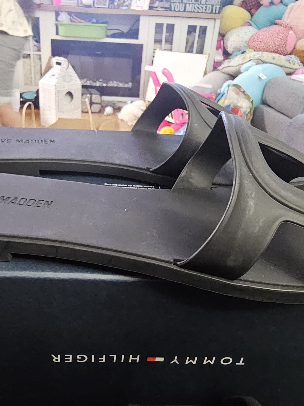 Steve Madden Black Men's Slide Sandals